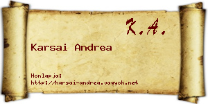 Karsai Andrea névjegykártya